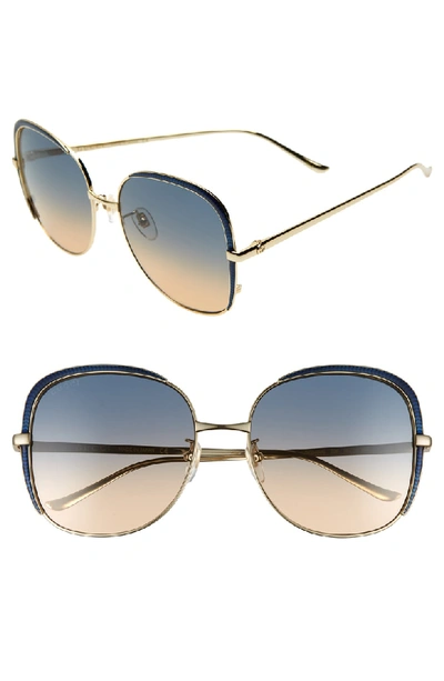 Gucci 58mm Gradient Sunglasses - Gold/ Blue Gradient