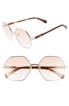 Longchamp Le Pliage 57mm Gradient Octagonal Sunglasses In Rose Gold