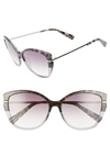 Longchamp Heritage 57mm Butterfly Sunglasses In Grey Tortoise