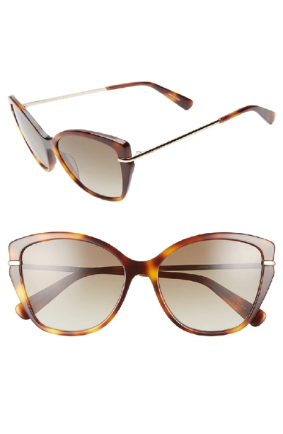 Longchamp Heritage 57mm Butterfly Sunglasses In Havana