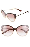 Longchamp Heritage 57mm Butterfly Sunglasses In Havana Honey