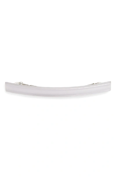 France Luxe Long Grooved Skinny Barrette In Silver