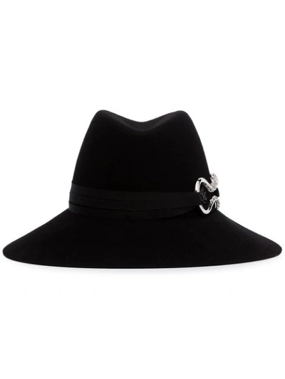 Maison Michel Kate Strass Tentacles Rabbit Hair Felt Hat In Black