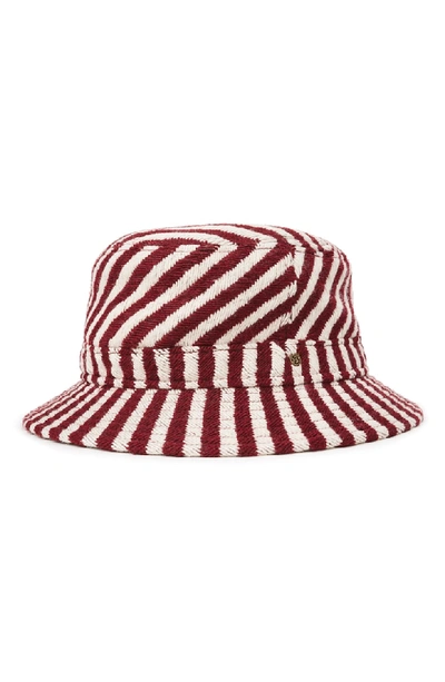 Brixton Hardy Bucket Hat - Red In Burgundy/ Cream