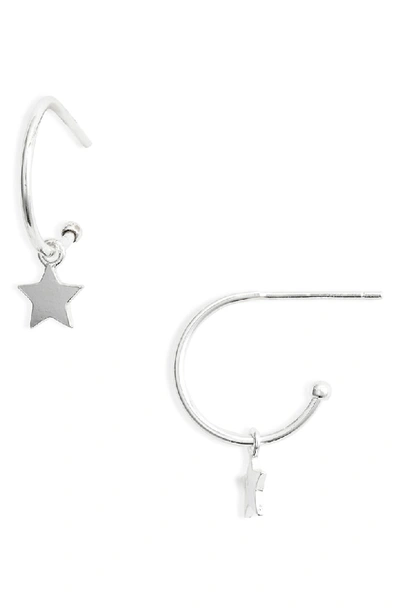 Estella Bartlett Star Hoop Earrings In Silver