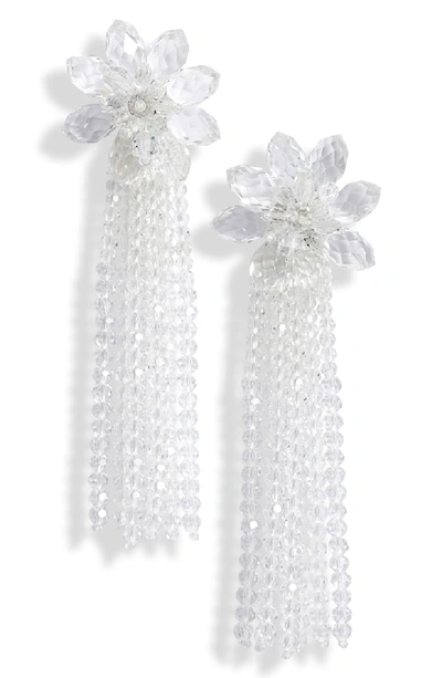 Kate Spade Statement Crystal Tassel Drop Earrings In Clear