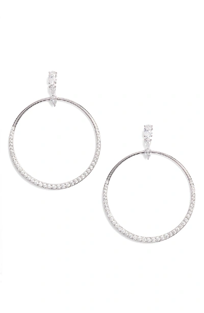 Nadri Fete Gradient Cubic Zirconia Hoop Earrings In Silver