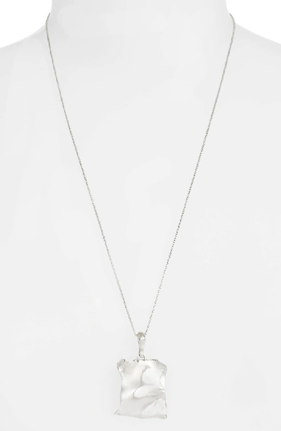 Faris Tag Pendant Necklace In Sterling Silver