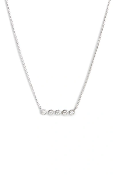 Dana Rebecca Designs Lulu Jack Bezel Diamond Bar Necklace In White Gold/ Dia