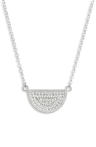 Anna Beck Beaded Reversible Half-moon Necklace In Silver