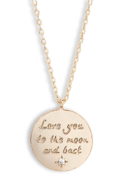Estella Bartlett Love You To The Moon And Back Pendant Necklace In Gold