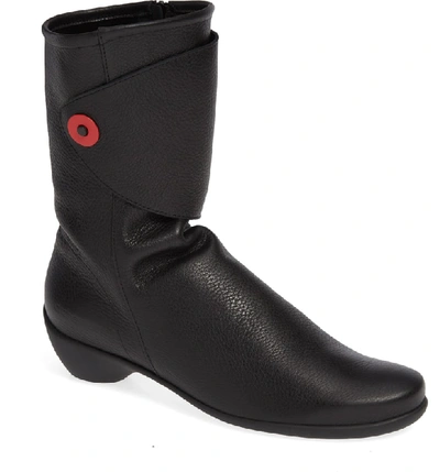 Arche Tessmy Water Resistant Boot In Noir/ Rouge Leather