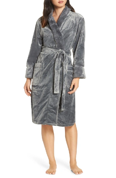 Pj Salvage Luxe Faux Fur Robe In Grey