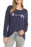 Pj Salvage Peachy Jersey Pajama Top In Navy