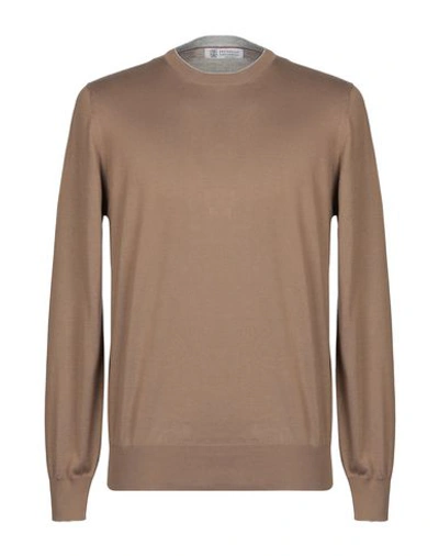 Brunello Cucinelli Sweaters In Light Brown