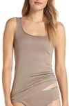 Hanro Seamless Cotton Tank In Vintage Taupe 1871