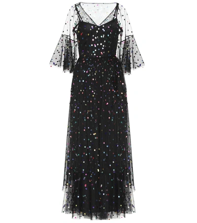 Staud Townhouse Confetti Tulle Dress In Black | ModeSens
