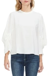 Vince Camuto Draped Balloon-sleeve Top In Pearl Ivory