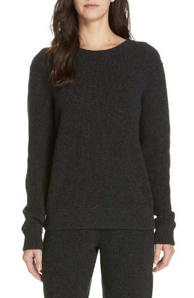 Jenni Kayne Thermal Cashmere Blend Sweater In Charcoal