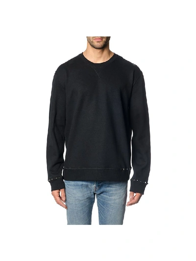Valentino Rockstud Black Cotton Sweatshirt