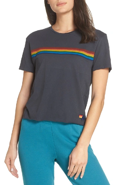 Aviator Nation Rainbow Tee In Coal