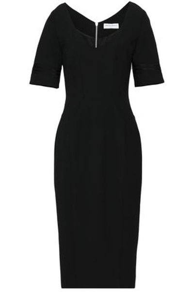 Amanda Wakeley Woman Grosgrain-trimmed Stretch-ponte Dress Black