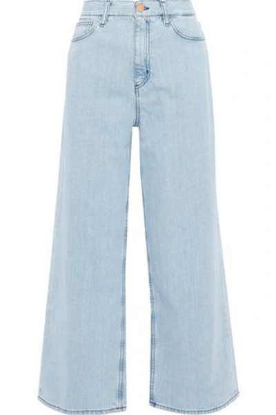 M.i.h. Jeans M.i.h Jeans Woman Caron Cropped High-rise Wide-leg Jeans Light Denim