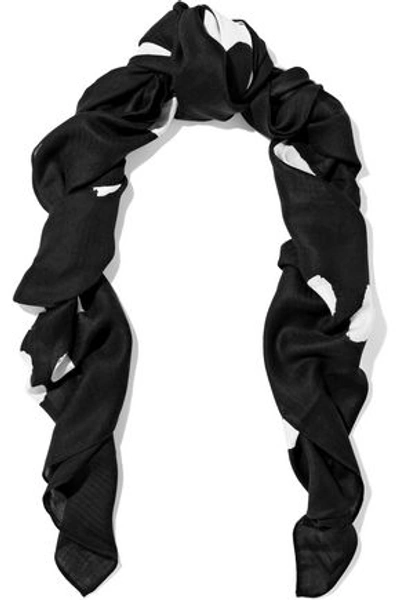 Mcq By Alexander Mcqueen Mcq Alexander Mcqueen Woman Printed Cotton And Modal-blend Scarf Black