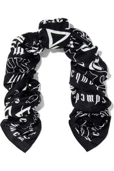 Mcq By Alexander Mcqueen Printed Modal-twill Scarf In Black