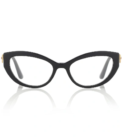 Dolce & Gabbana Devotion Cat-eye Glasses In Black