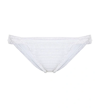Anna Kosturova Lacey Cotton Crochet Bikini Bottoms In White