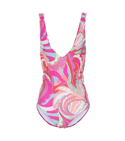 Emilio Pucci Beach Printed Swimsuit In Multicoloured