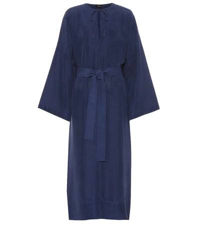 Joseph Koda Silk Midi Dress In Blue