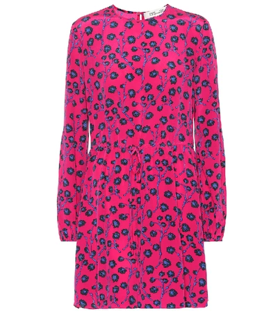 Diane Von Furstenberg Printed Silk Minidress In Pink