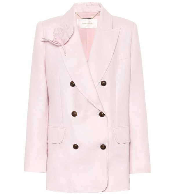 pink linen coat