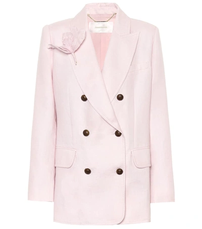 Zimmermann Corsage Pink Linen Blazer