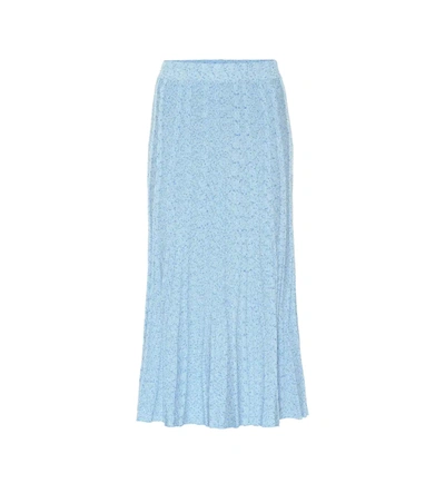 Altuzarra Ribbed-knit Flare Midi Skirt In Blue