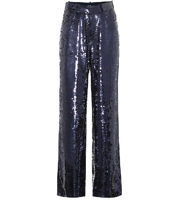 blue sequin pants