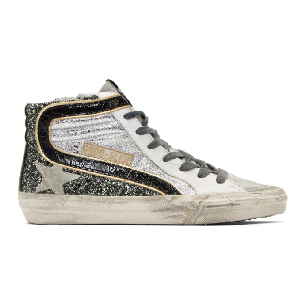 womens silver high top sneakers