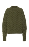 Partow Orion Cable-knit Cashmere Sweater In Forest