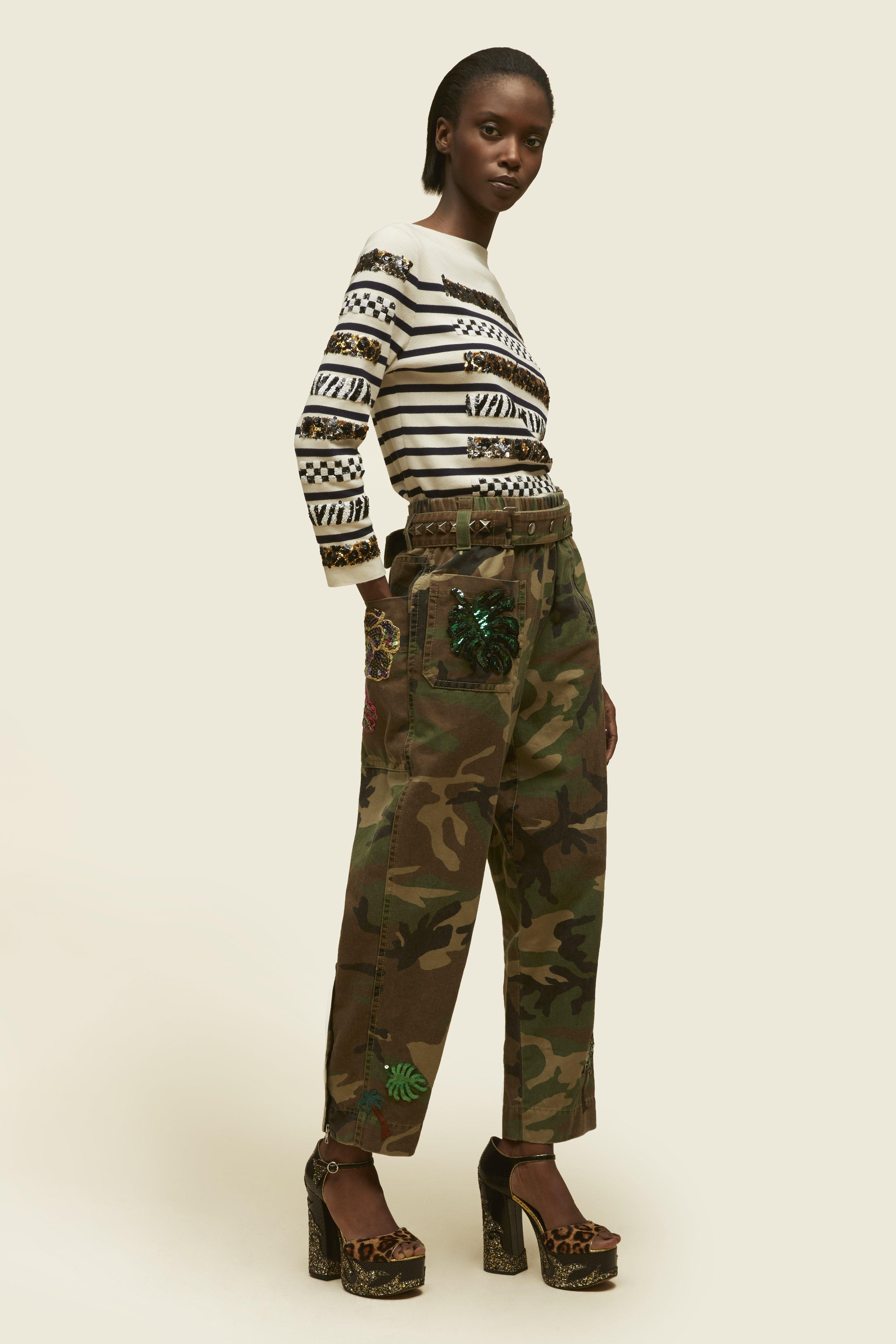 Marc Jacobs Camouflage Pants With Sequin Embellishment In Multi | ModeSens
