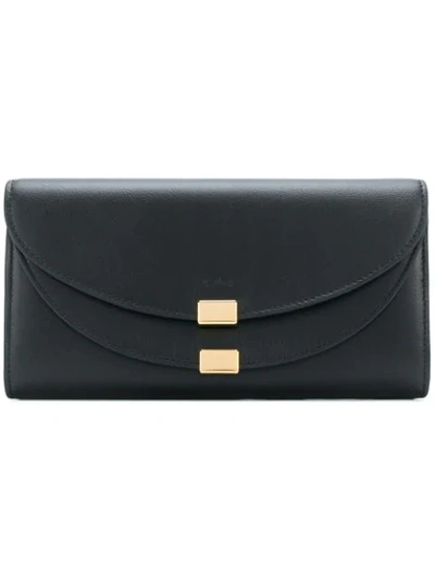 Chloé Georgia Textured-leather Wallet In Black