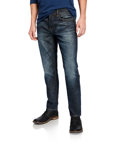 Hudson Men's Blake Slim-straight Distressed Jeans In Medium Blue