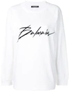 Balmain Printed French Cotton-terry Sweatshirt In White