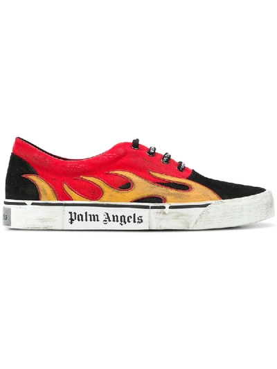Palm Angels Distressed Flame In Red