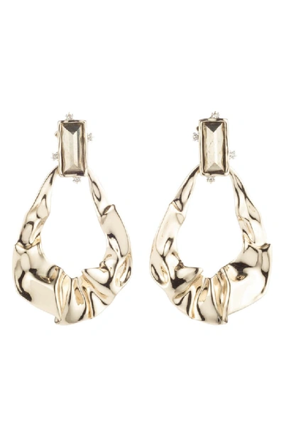 Alexis Bittar Retro Gold Collection Crumpled Teardrop Earrings