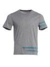 Madison Supply Placement Linear Cotton Tee In Grey Heather
