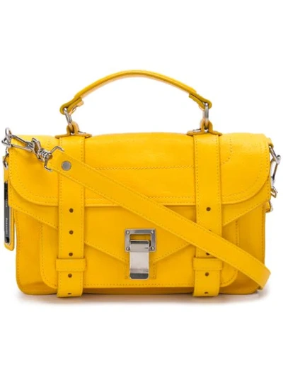 Proenza Schouler 'mini Ps1' Lambskin Leather Crossbody Bag - Yellow