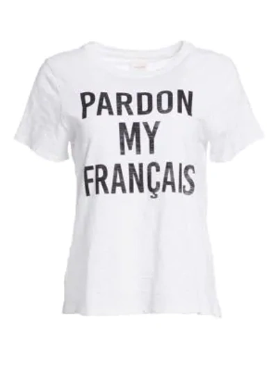 Cinq À Sept Pardon My Francais T-shirt In White Black