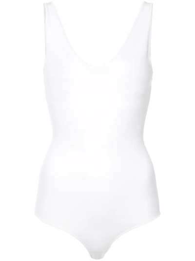 Altuzarra Sculpted V-neck Bodysuit In White